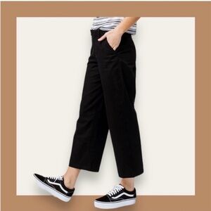 Vans Wide Leg Pants 5 Black Small Cropped